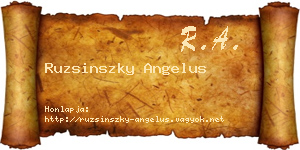 Ruzsinszky Angelus névjegykártya
